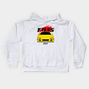Front yellow rx7 fd3s Kids Hoodie